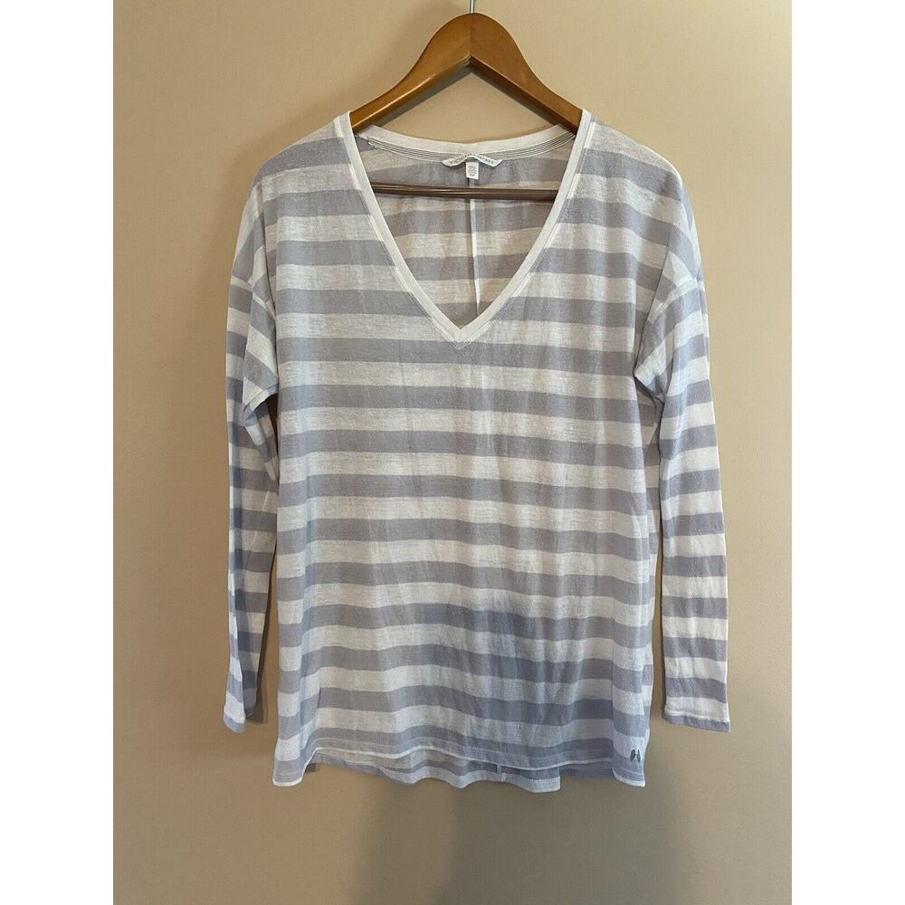 Victoria’s Secret Angels Women’s Gray & White V Neck Long Sleeve Shirt Size S